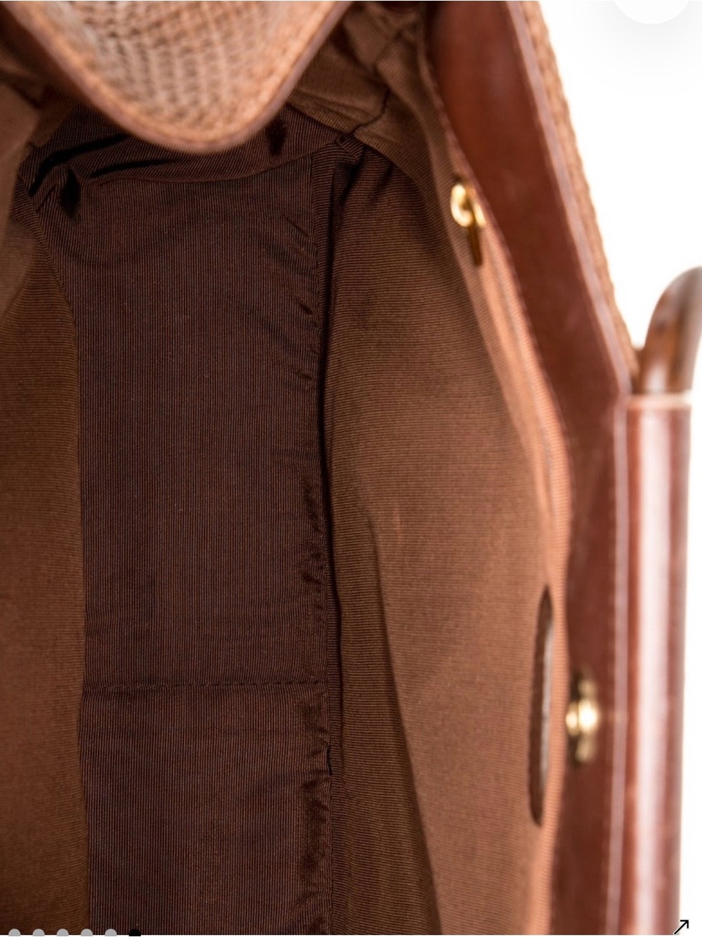 CHANEL Brown Woven Top-Handle Bag - Picture 6 of 7